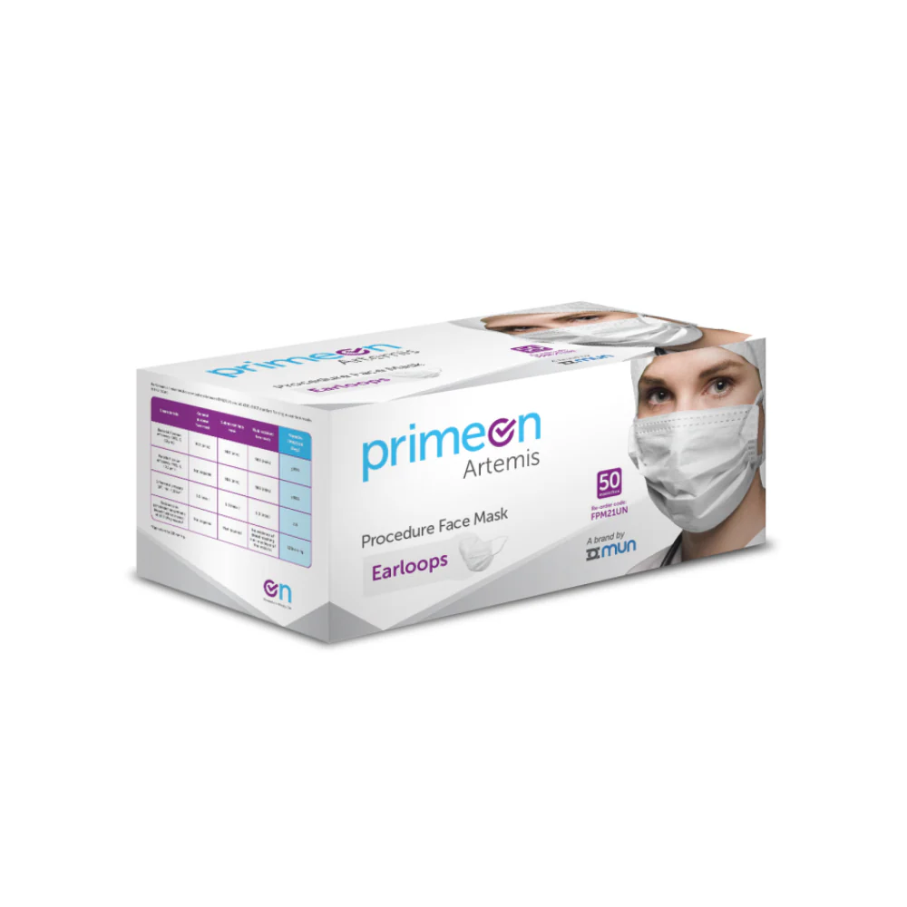 PrimeOn Artemis Procedure Face Mask 3-ply Layers (Box of 50)